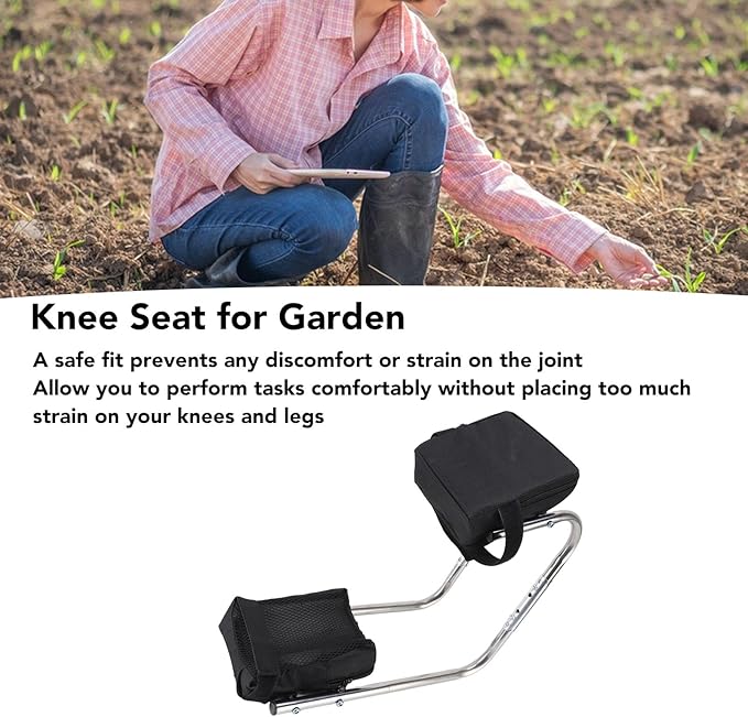 ASHATA Garden Kneeler and Seat Stainless Steel Ergonomic Ankle Knee Seat Leg Brace for Gardening Work Garden Kneelers for Seniors Sturdy Gardening Tools for Gardeners