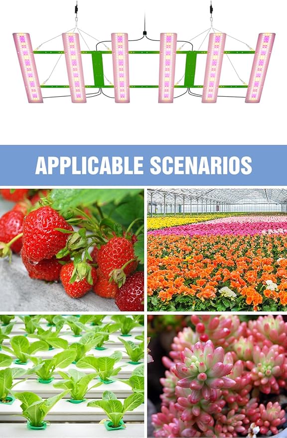 600W Full Spectrum LED Planting Grow B Lighting 624pcs SMD2835 Chips AC 100-277V US Plug-Perfect for Greenhouses Indoor Flower Beds Roses Orchids And Small Succulent Collections for Healthy Growth