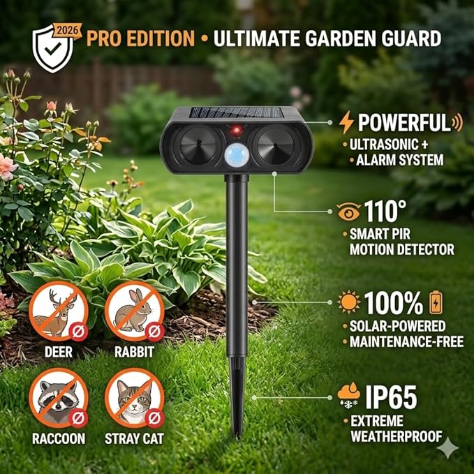 4Pack Ultrasonic Cat Repellent Outdoor to Keep Cats AwaySolar Ultrasonic Animal Repellent Outdoor with Motion ActivatedSolar Cat Repellent for YardVegetable PatchGardenLawn