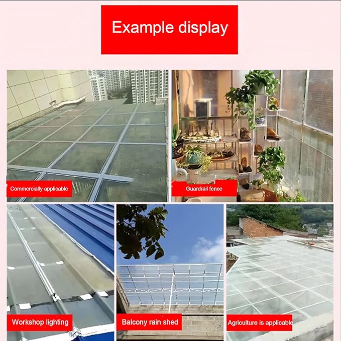 10 PCS Polycarbonate Roofing Panels Splicable Corrugated Plastic UV Resistan Greenhouse roof Panels Easy Cut for CanopyCarport (Clear 10PCS 71X33in)