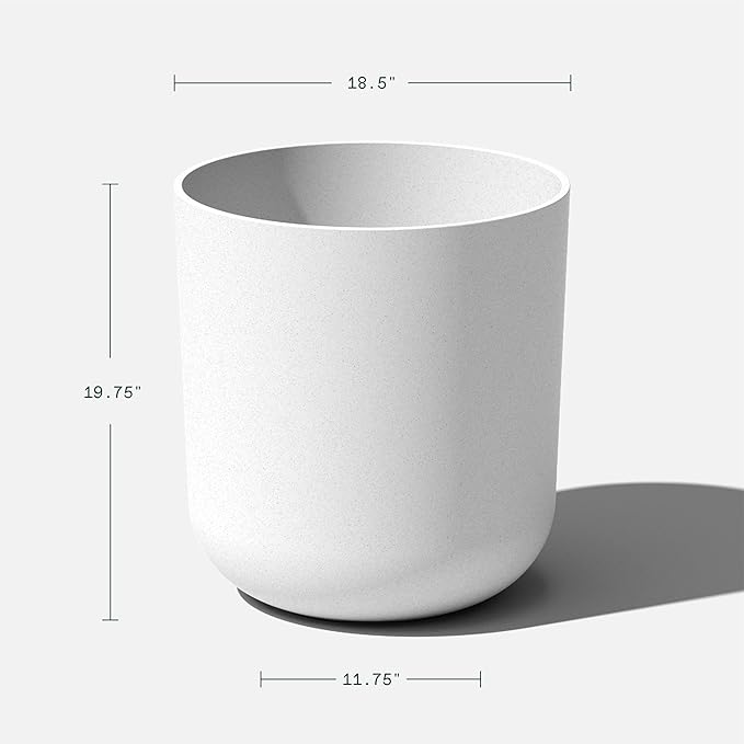 Veradek Mason Series Lima Planter - Round Planter for Indoor or Outdoor Porch/Garden | Made from Plastic-Stone Composite with Drainage Holes | Modern Décor for Succulents Flowers Small Plants