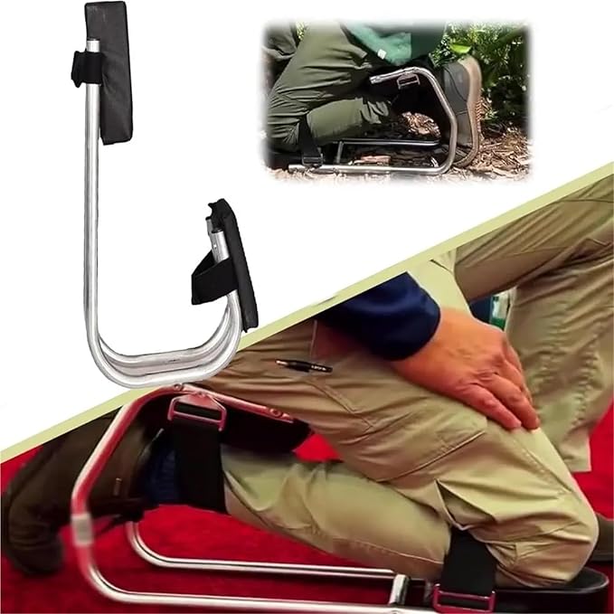 Garden Kneeler Seat Ergonomic Knee Seat Protection Thick Kneeling Pad Galvanized Steel Garden Kneeler and for Gardening Farm Work(Red)