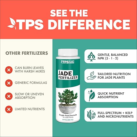 Jade Fertilizer – Gentle Liquid Plant Food for Thick Leaves Healthy Growth &amp Vibrant Color 32 oz