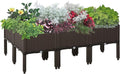 6 Raised Garden Bed Kit Elevated Self Watering Planter Boxes with Drainage Holes for Outdoor Flowers Vegetables and Herbs