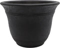The HC Companies Sierra Round Self-Watering Pot - Lightweight Plastic Planter for Herbs &amp More - Durable Plant Pots for Indoor Plants &amp Outdoor Plants (13” Black Onyx Pack of 1)