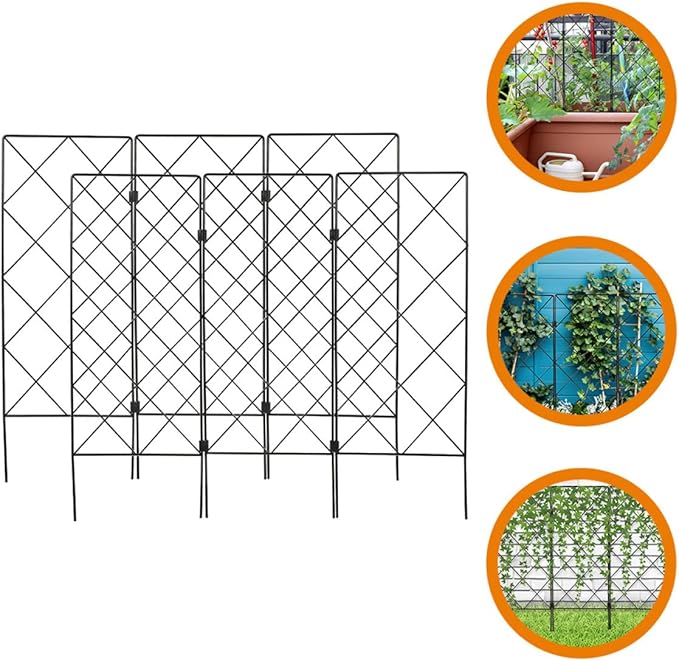Alasum 2pcs Foldable Iron Plant Climbing Frame Trellis for Garden and Indoor Vine Support Multifunctional Plant Vine Bracket for Tomatoes and Flowers