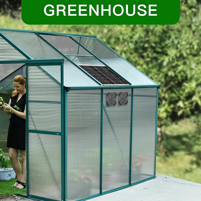 Solar Fan 15W Solar Panel Fan with Two IP67 Waterproof Fan for Small Chicken Coops Greenhouses Sheds Pet Houses Intake or Exhaust air