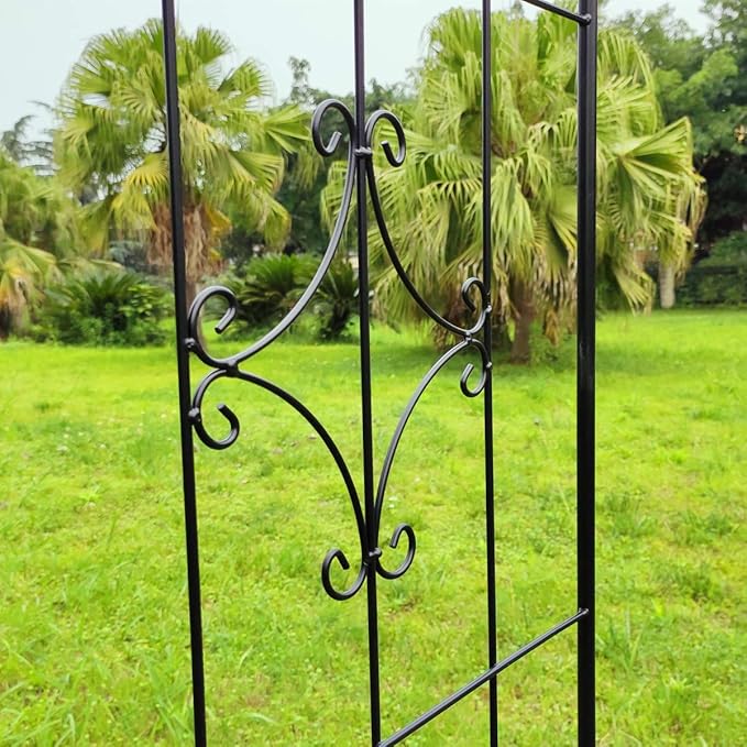 OUTOUR Larger Garden Trellis Plant Support Wire Lattice Grid Panel Stake Fence 70x20 for Climbing Plants Potted Vines Vegetables Vining Flowers Ivy Roses Clematis Lawn Backyard Patio Black
