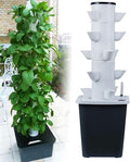 Hydroponics Tower Garden Hydroponic Growing System Aeroponics Growing Kit for Fruits and Vegetables with Hydrating Pump Adapter Net Pots Timer for Fruits Vegeta