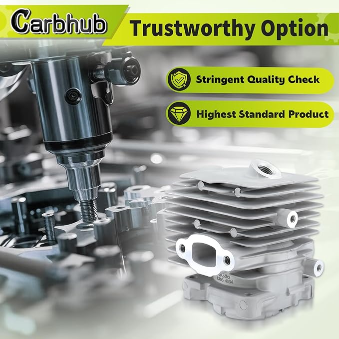 Carbhub BG86 Cylinder Piston Kit for Stihl BG86 BG86C SH86C BR200 SR200 Blower Replace 4241 020 1203 4241 020 1204 with Fuel Line Hose Filter Tank Vent Gasket
