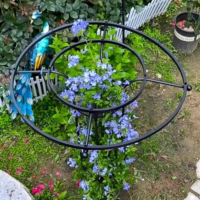 Outdoor Garden Trellis for Climbing Plants and Flowers Indoor Tower Frame Easy to Assemble Rustproof Garden Obelisk Trellis for Backyard Patio 110cm 145cm 180cm 215cm(Black7.1ft)