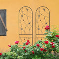Sturdy Metal Garden Trellis for Climbing Plants – Rust-Resistant Outdoor Flower Support with Decorative Butterfly Design (2 Pack-H86'')