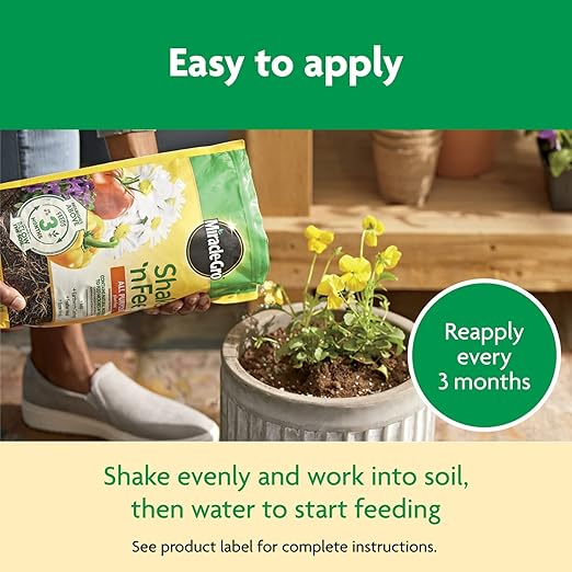 Miracle-Gro Shake 'N Feed All Purpose Plant Food - Outdoor and Indoor Plant Food for In-Ground and Containers Feeds for up to 3 Months 8 lbs. (Pack of 4)