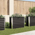 Galvanized Steel Garden Raised Bed – Anthracite Metal Outdoor Planter Box for Vegetables Herbs &amp Flowers - Large 39.4x15.7x30.3
