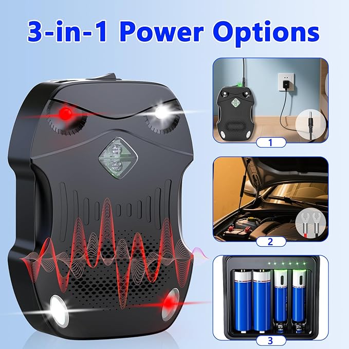 2 Pack Rodent Repellent for Car Engines Ultrasonic Rodent Repeller for High-Efficiency Rat and Mouse Deterrent Mouse RepellentRat Repellent for Car 12v 24v Trucks Rvs