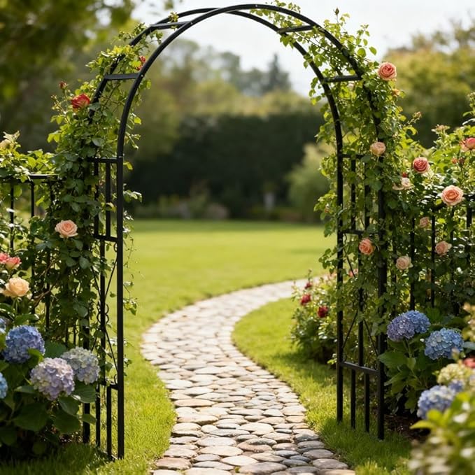 Garden TrellisSteel Garden Arch Trellisfor Climbing Plants Roses VinesFlower Arch Wedding Arch Stand