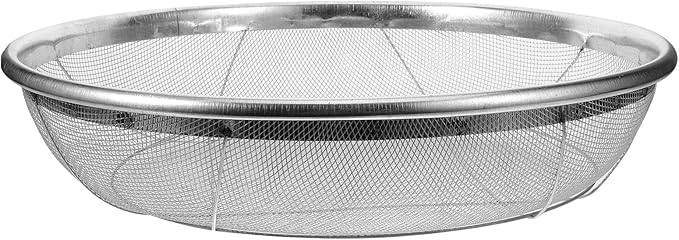 BESPORTBLE Garden Potting Mesh Sieve Sifting Pan Stainless Steel Soil Sifter Gardening Manual Soil Sieve Filter Sifting Pans for Mining 2mm Hole Diameter