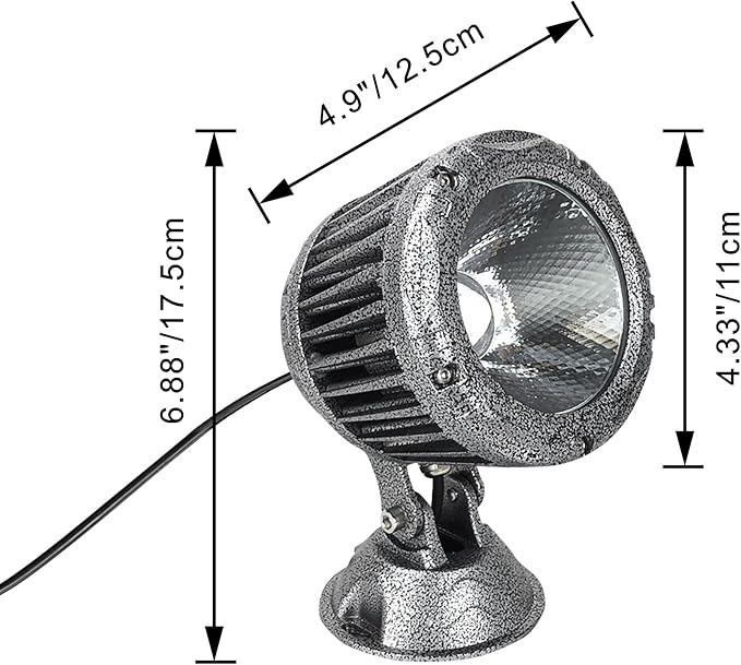 Kiven Remote Control Spotlight Color Changing &amp Stepless Dimming Light IP65 Waterproof 10W LED Landscape Light COB Decorative Spotlight with Plug-in Cord for Indoor Outdoor Park LED Lawn Light