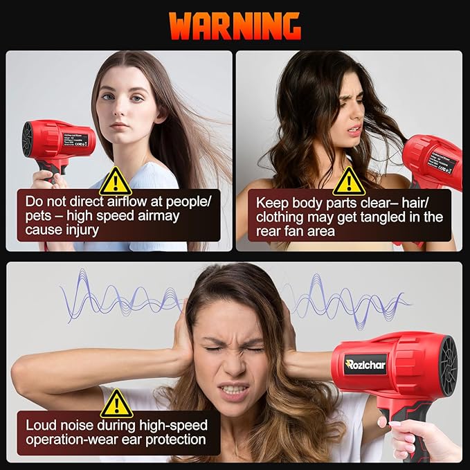 Rozlchar Cordless Leaf Blower Compatible for Milwaukee 18V Batteries(No Battery) Variable Speed Handheld Turbo Blower with Brushless Motor Portable Dust/Snow Cleaner for Lawn Patio