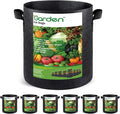iGarden Grow Bags Tall 5 Gallon Grow Pots 6 Pack with Handles Heavy Duty 280G Thickened Nonwoven Fabric Plant Bag for Vegetables Black