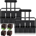 Chumia 2 Pcs Soil Blocker Makers Hand Held 4 Cell Soil Blocker for Seed Starting 2 Inch Mold Blocking Tool Manual for Garden Grow Seedling Indoor Outdoor Plants Greenhouse