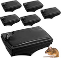 Qualirey 6 Pcs Rat Bait Stations with 6 Keys Reusable Heavy Duty for Rodents Outdoor Mouse Large Station Holder Traps for Mice Pests Bait Not Included(Black)