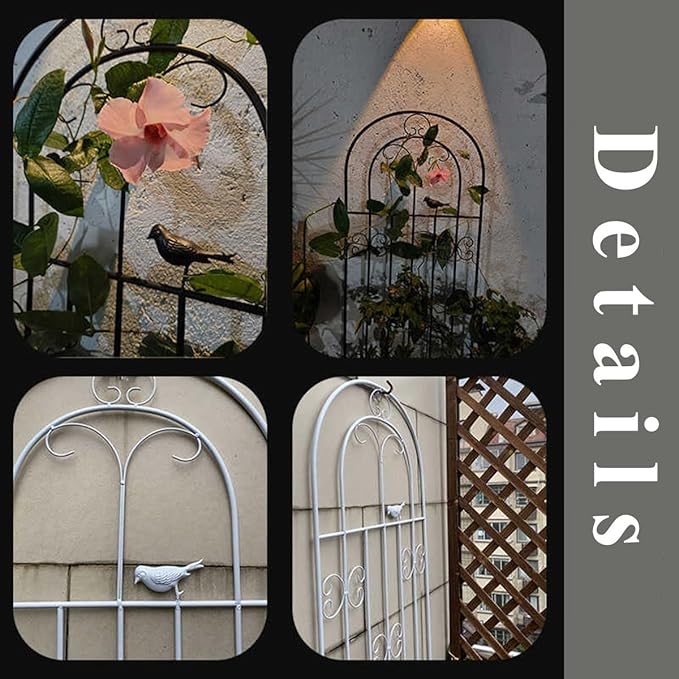 Garden Trellis Fencing for Climbing Plants Decorative Trellis for Outdoor Privacy Screen Tomatoes Vines Flower Beds Roses(White50x200cm)