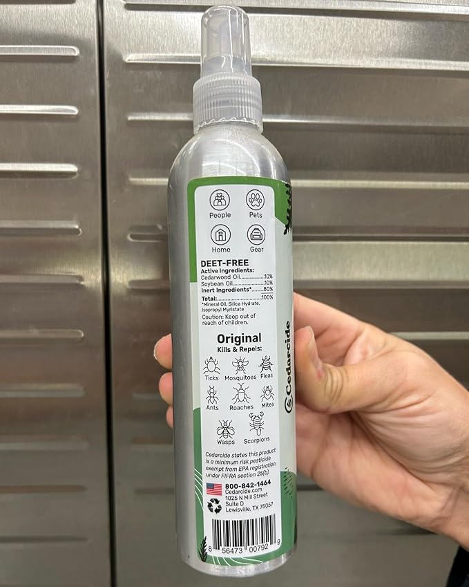 Cedarcide Extra-Strength Tickshield Kit | Deep Woods Cedar Oil Spray Use On Ticks Fleas Chiggers &amp Mosquitoes | Safe for People &amp Pets | Natural Essential Oils | Small
