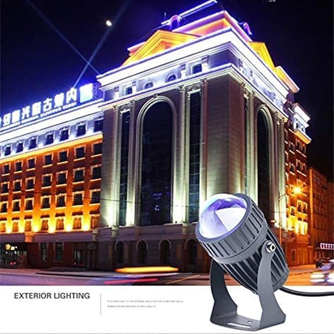 Rotating Spotlight - Long Range Narrow Beam Spotlight 10W Outdoor Spotlights LED Beam Floodlight IP65 Waterproof Outdoor Wall Lamp Wall Washer Landscape Lighting(White110V-220V)