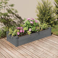 Garden Raised Bed Planter Rectangular Rustic Wooden Planters for Outdoor Plants 47.2 Fir Wood Grey Finish Elevated Garden Bed for Vegetables &amp Flowers