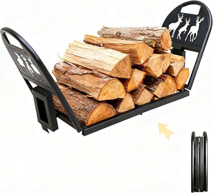 Trellis for Climbing Plants Indoor4 Pack Stackable Garden Trellis for Potted PlantFirewood Rack - Portable Metal Log Holder for Indoor Outdoor