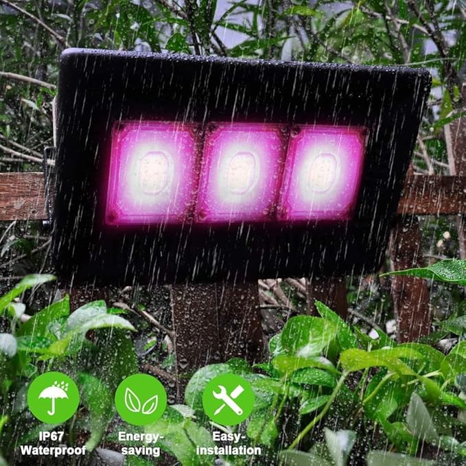 Kolem LED Grow Lights 450W Outdoor Grow Light Full Spectrum Plants Light Waterproof Natural Heat Dissipation No Noise LED Grow Panel Light for Indoor Plants Greenhouse Garden(Gift Hooks)
