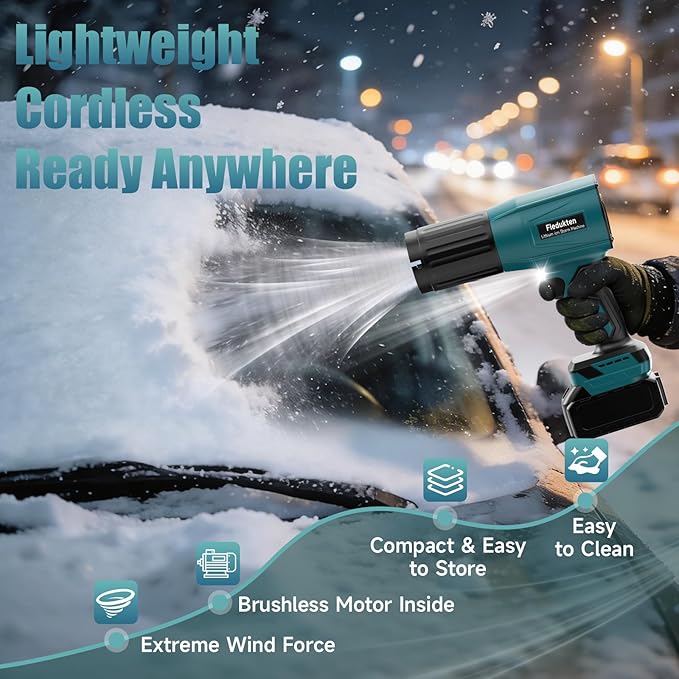 Cordless Leaf Blower Compatible with Makita 18V Battery (Tool Only) 800000 RPM Brushless Turbo Jet Blower up to 60m/s Airflow Lightweight 1.5 lbs Handheld Dust Cleaner for Patio Lawn &amp Garage