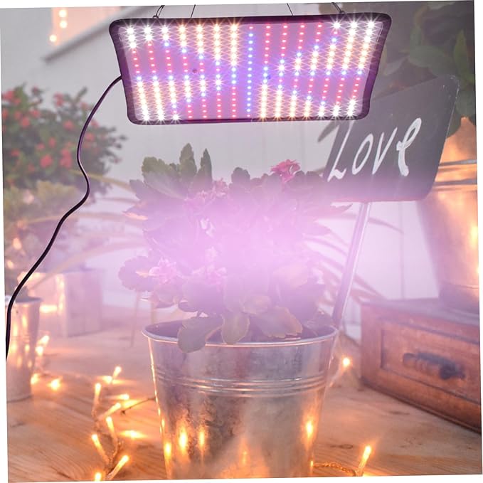 Garneck 225 LED Plant Grow Light Indoor Hanging Grow Lamp Adjustable Chain Ultra-Thin Red for Hydroponic and Household Plants