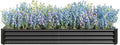 Raised Garden BedRaised Beds for Gardening Outdoor for Vegetables Flowers Ground Planter BoxGalvanized Raised Garden Beds. (Black with 8x4x1ft)