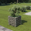 Galvanized Steel Gabion Planter for Outdoor Gardening - Metal Flower Beds Large Planting Box Heavy Duty Vegetable Growing Pots