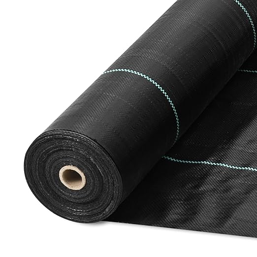 13ft x 108ft Weed Barrier Fabric 5oz Woven Geotextile Fabric Under Gravel Heavy Duty Landscape High Permeability for Driveway Garden Beds Construction Projects Polypropylene Black