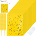 Qualirey 200 Pcs 6 x 8 Inch Sticky Traps for Gnats Dual Sided Fruit Fly Sticky Traps for Indoor and Outdoor Plant with Twist Ties and Plastic Holders for Flying Plant Insect Fungus Gnats (Yellow)