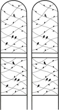 2 Pack Metal Garden Trellis 86.7 x 19.7 Rustproof Trellis with Power Coating Rustic Iron Arch Decoration for BackyardPerfect for Supporting Climbing Plants OutdoorFlowersVegetables (2)