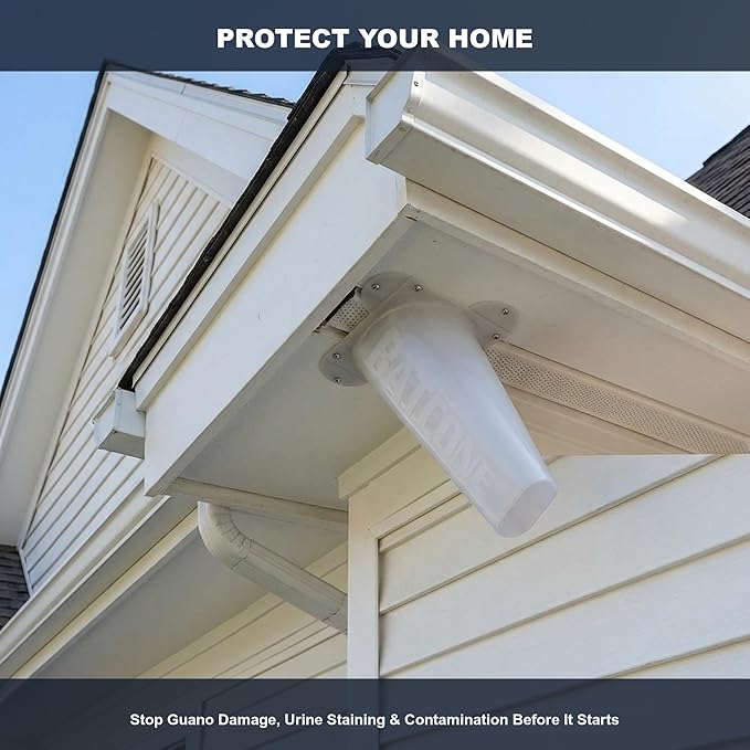 WCS Bat Cone II One-Way Bat Excluder - 6 Reusable Polyethylene Exit Cone for Attics Soffits &amp Rooflines - Humane Bat Removal Bats Exit But Cannot Return - Professional Wildlife Control