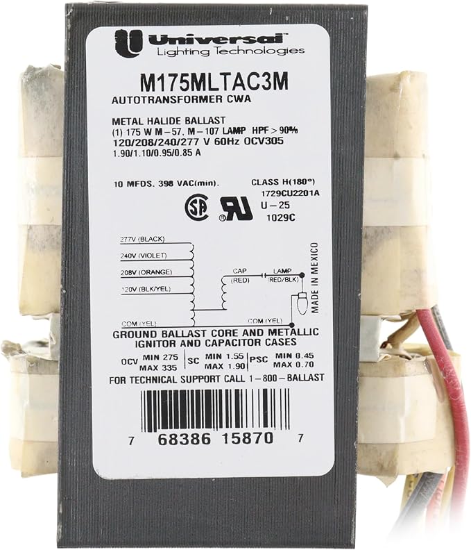 Universal 175W Metal Halide Ballast Quad-Tap