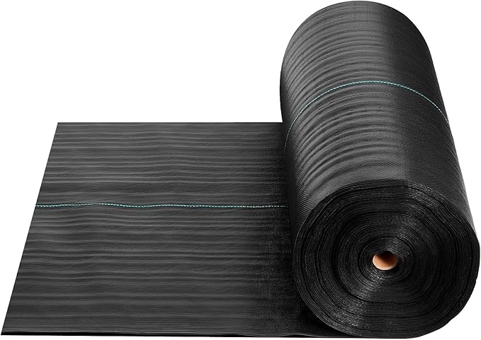 VEVOR Weed Barrier Fabric Heavy Duty 3x100FT 5oz Landscape Fabric Woven Weed Blocker Fabrics Garden Fabrics Weeds Barrier Weeds Control Ground Cover Geotextile Webbing Gardening Mat Black