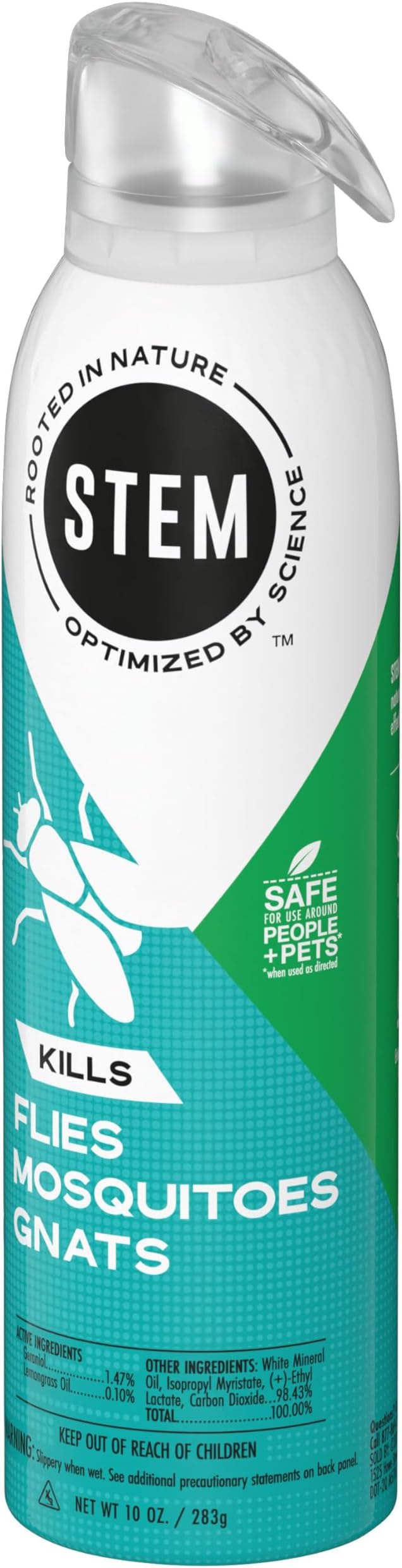 STEM Kills Flies Mosquitoes And Gnats: Plant-Based Active Ingredient Bug Spray Botanical Insecticide For Indoor And Outdoor Use 10 fl oz (Pack Of 3)