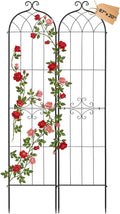VEVOR Garden Trellis 87 x 20 inch Rose Trellis 2 Packs Garden Flower Rose Trellises with Powder-Coated Finish &amp Convenient Locking Design Plant Support Trellises for Flowers Vegetables Roses
