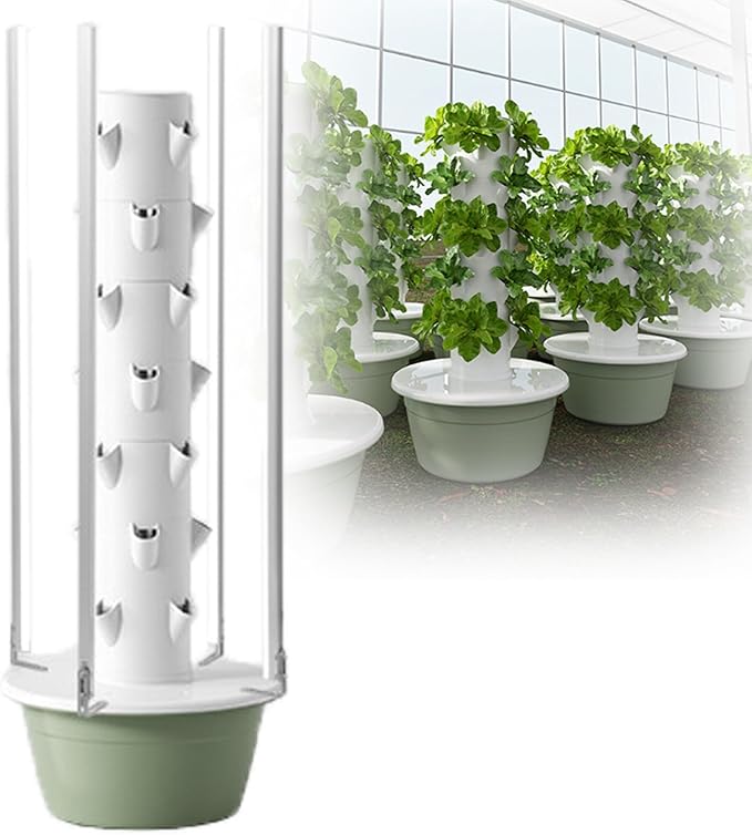 Hydroponics Growing System with Hydrating Pump Adapter and Net Pots - Indoor Smart Garden 7 Layer Design for Efficient Plant Growth