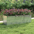 Raised Garden Bed 94.5x31.5x30.3 Galvanized Steel Silver Outdoor Planter Box Raised Beds for Gardening Garden Raised Bed for Vegetables Flower Beds Elevated Garden Beds Outdoor