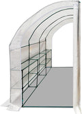 BenefitUSA New Large Walk-in Wall Greenhouse 10x5x7'H w 3 Tiers/6 Shelves Gardening (White (2 Door))