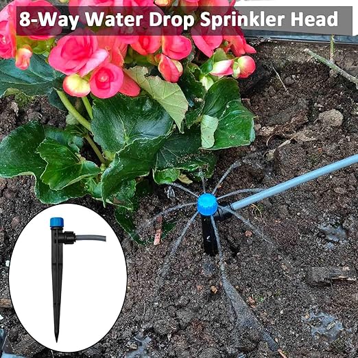 Drip Irrigation System with Water Timer(Dual System) Plug-in Quick Connection Drip Irrigation Kit 5/16“ID and 1/4 Inch Pipe Auto Watering System for Garden Spray Greenhouse Lawn Potted Plants