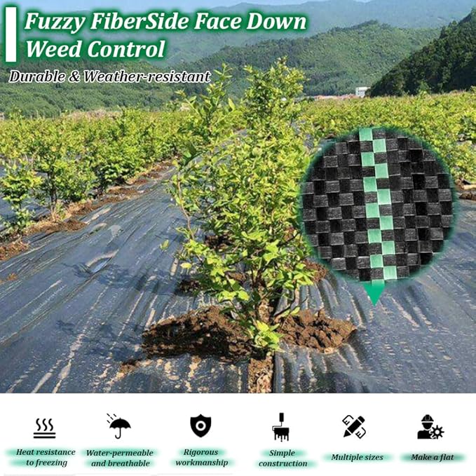 4x300ft Weed Barrier Landscape Fabric5.3 oz Weed Blocker Garden Ground Cover FabricGarden Control ClothGround Cover with Woven Weed ClothDurable Landscaping Fabric Black