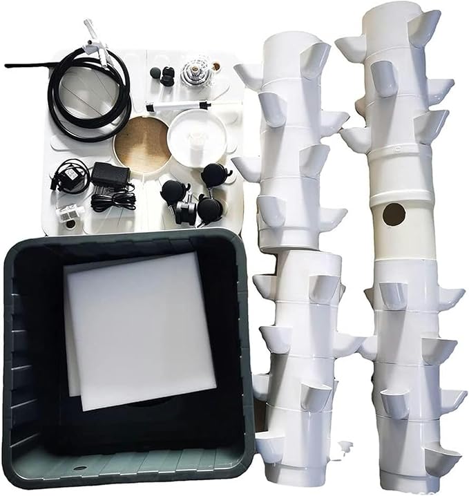 Hydroponic Tower Aquaponic Culture of 45 Holes Hydroponic Culture Soil -Free Cultivation Airplane Crop Kit of Garden